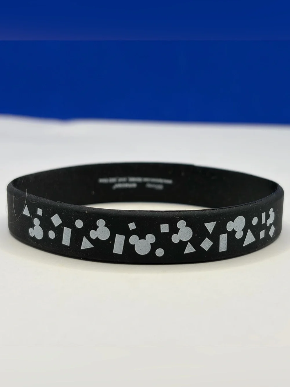 Disney Parks Mickey Icon Geometric Silicone Wristband Black Theme Park Bracelet